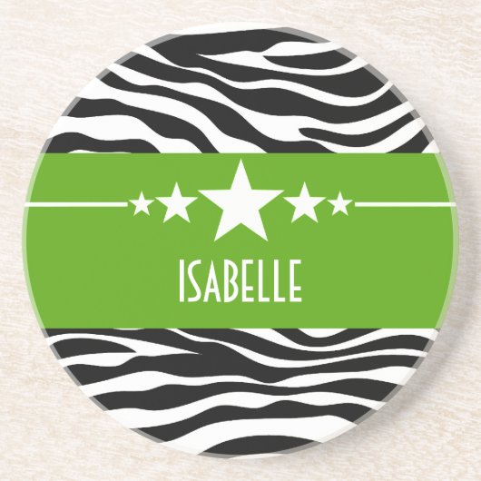 Green Sassy Star-Zebra Onderzetter (Voorkant)
