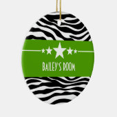 Green Sassy Star-Zebra Ornament (Rechts)