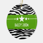 Green Sassy Star-Zebra Ornament (Links)