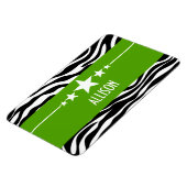 Green Sassy Star Zebra Premium Magnet Magneet (Linkerzijde)