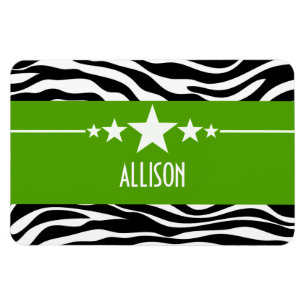 Green Sassy Star Zebra Premium Magnet Magneet