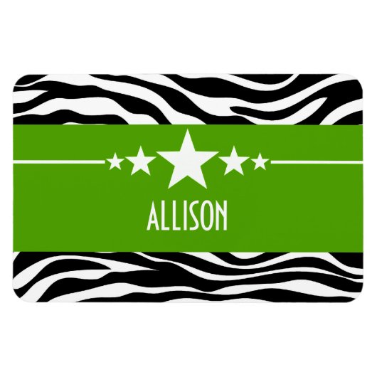 Green Sassy Star Zebra Premium Magnet Magneet (Horizontaal)