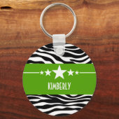 Green Sassy Star-Zebra Sleutelhanger (Voorkant)