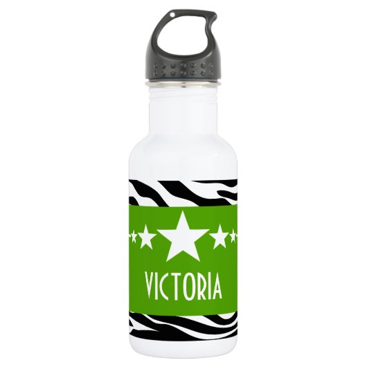 Green Sassy Star Zebra Waterfles (Voorkant)