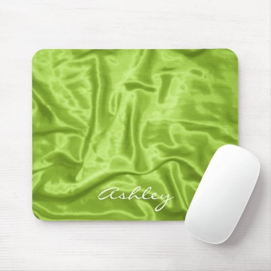 Green Satin - Computer Mousepad Muismat (Met muis)