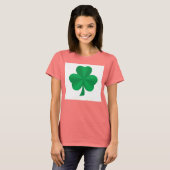 Green Satin Shamrock Damt T-shirt (Voorkant volledig)