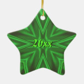 Green Satin Star Holiday Foto Ornament (Achterkant)