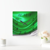 Green Satin Wall Clock Vierkante Klok (Huis)