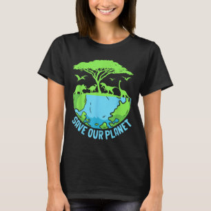 Green Save Our Planet Milieu Earth Day Jongens T-shirt