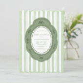 Green Scallop  Baby shower Uitnodiging (Staand voorkant)