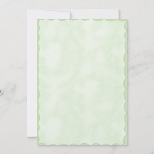 Green Scallop  Baby shower Uitnodiging (Achterkant)