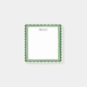 Green Scallop CUSTOM Chic Monogram Personalized Post-it® Notes (Voorkant)