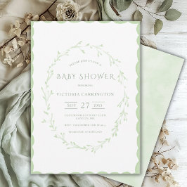 Green Scallop Lijst  Baby shower Kaart