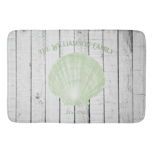 Green Scallop Shell Bath Mat (Voorkant)