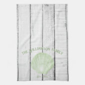 Green  Scallop Shell Kitchen Towel Theedoek (Verticaal)