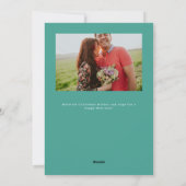 Green Scandi Reindeer Pair Kerstmis Feestdagenkaart (Achterkant)