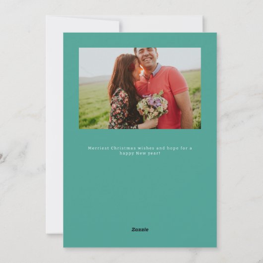 Green Scandi Reindeer Pair Kerstmis Feestdagenkaart (Achterkant)