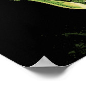 Green Scary Grinning Skull On Grunge Background Poster (Hoek)