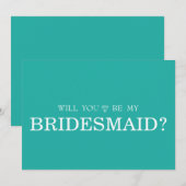Green schattig, je wordt mijn bruidsmeisje kaart (Voorkant / Achterkant)