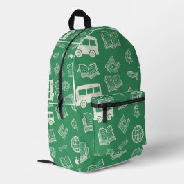 Green School Doodle Bedrukte Rugzak