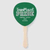 Green School Pride Mascot Name Hand Fan Handwaaier (Voorkant)
