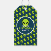 Green Sci-fi Alien, Birthday Cadeaulabel (Voorkant)