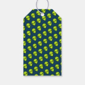 Green Sci-fi Alien, Birthday Cadeaulabel (Achterkant)