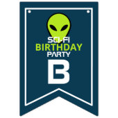 Green Sci-fi Alien, Birthday Vlaggetjes (Tweede vlag)