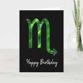 Green Scorpio Sign Birthday Kaart (Voorkant)