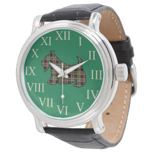 Green Scottish Terrier Watch Gift Horloge