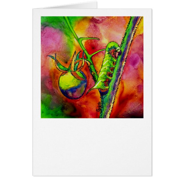"Green Scourge" - Tomato Hornworm Kaart (Voorkant)