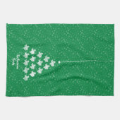 Green Scribble Texas Kerstmis Tree Kitchen Towel Theedoek (Horizontaal)