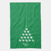 Green Scribble Texas Kerstmis Tree Kitchen Towel Theedoek (Verticaal)