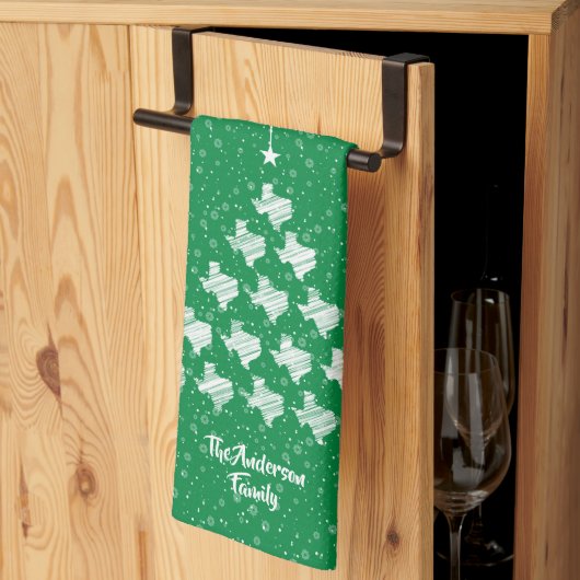 Green Scribble Texas Kerstmis Tree Kitchen Towel Theedoek (Derde Gevouwen)