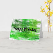Green Scribbles Happy Birthday Kaart (Gele Bloem)