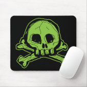 Green Scribbly Skull Muismat (Met muis)
