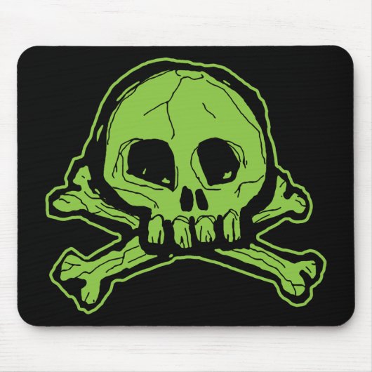 Green Scribbly Skull Muismat (Voorkant)