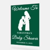 Green Script Christmas Baby shower Welkom Acryl Bord (Hoek)