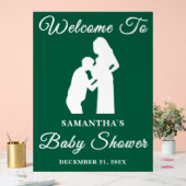 Green Script Christmas Baby shower Welkom Acryl Bord (Huwelijk)