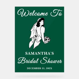 Green Script Christmas Vrijgezellenfeest Welkom Acryl Bord