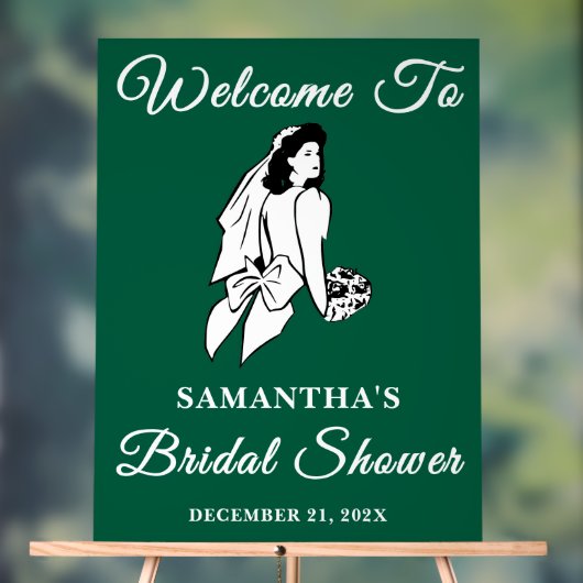 Green Script Christmas Vrijgezellenfeest Welkom Acryl Bord (Neutraal)