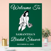 Green Script Christmas Vrijgezellenfeest Welkom Acryl Bord (Huwelijk)