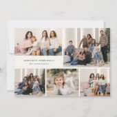 Green Script Merriest Christmas Five Photo Collage Feestdagenkaart (Voorkant)