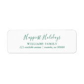 Green Script Typografie kerst Etiket (Voorkant)