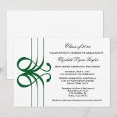 Green Scroll Edge Afstuderen aangekondigd Kaart (Voorkant / Achterkant)