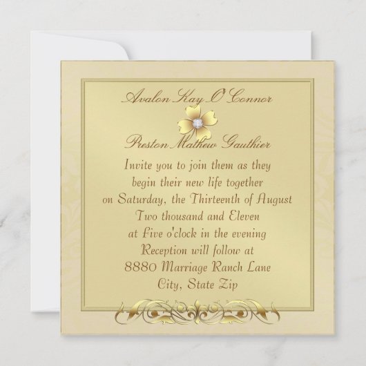 Green Scroll Shamrock St Patrick's Day Wedding Kaart (Achterkant)