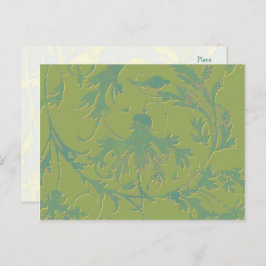 Green Scrolls Briefkaart Sjabloon