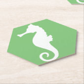Green Seahorse Kartonnen Onderzetters (Schuin)