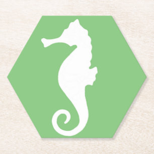 Green Seahorse Kartonnen Onderzetters