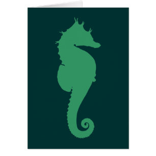 Green Seahorse Silhouette